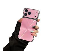 Kerquyu CD-Texture Shockproof Case for iPhone, Quad-Corner Drop Protection & Full Camera Cover, Compatible For iPhone 17/16/15 ProMax (For 16Promax,Pink)