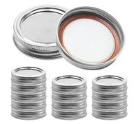 Kerr 15 PCS Mason Jar Lids 70MM Standard Mouth Tinplate Regular Canning Lids and Rings with Seals Fit Jars (Silver)