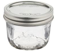Kerr Jarden Wide Mouth Half-Pint Glass Mason Jars 8-Ounces with Lids and Bands 12-Count per Case (1-Case)