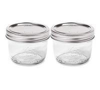 Kerr Wide Mouth Half-Pint Glass Mason Jars 8-Ounces with Lids and Bands (2 Jar-Pack)