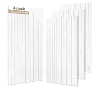 KERRAM Acoustic Wall Panels Sound Absorbing Panels Noise Reducing for Walls | 4 Pack 47*24 Inch High Density Self-Adhesive Sound Proof Panels Intermittent Vertical Fluted Large Acoustic Panel,White