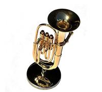 KERREY 10cm Mini Tenor Horn Model Ornament Miniature Home Decoration Ornament With Storage Box Mini Musical Instrument Ornaments