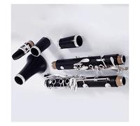 KERREY 17 Key Clarinet Ebony Wooden Bb Soprano Clarinet 17 Silver Plated Keys For Students And Professional Players Standard Clarinet Set