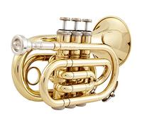 KERREY B-flat Palm Horn Pocket Trumpet Cornet Brass Instrument Suitable For Beginner Students Standard Pocket Trumpet