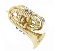 KERREY B-flat Palm Trumpet Golden Mini Pocket Trumpet Beginner Professional Playing Test Grade Brass Instrument Standard Pocket Trumpet