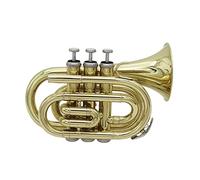 KERREY B-flat Palm Trumpet Instrument Portable Pocket Phosphor-bronze Trumpet Three-tone Trumpet For Beginners Standard Pocket Trumpet (Color : 02)