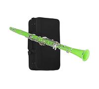 KERREY Bb Clarinet 17 Keys Woodwind Instrument ABS Resin Green Clarinet With Box Reeds Musical Instrument Accessories Standard Clarinet Set