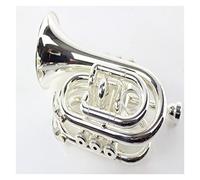 KERREY Beginner Brass Instrument B Flat Mini Trumpet Silver Plated Palm Pocket Trumpet Instrument Standard Pocket Trumpet