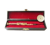 KERREY Gold-plated Copper Mini Clarinet Model Miniature Musical Instrument Decoration Ornaments For House Mini Musical Instrument Ornaments (Color : 8cm)