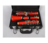 KERREY Intermediate Clarinet Clarinet Body Nickel Plated Key Bb Key 17 Keys (Color : Crimson)