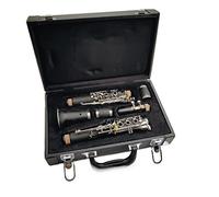 KERREY Intermediate Clarinet Clarinet C Tune Ebony Wood Or Bakelite Sliver Plated Keys With Mouthpiece (Color : Ebony Wood)