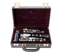 KERREY Intermediate Clarinet Clarinet In C 17 Keys Bakelite Or Ebony Wood Body Nickel Plated Musical Instrument With Case (Color : Ebony Wood)