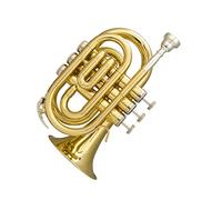 KERREY New Palm Trumpet Portable Trumpet B-flat Pocket Cornet Brass Instrument Standard Pocket Trumpet