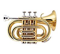 KERREY Pocket Trumpet B-flat Wind Instrument Mini Trumpet Brass Instrument Palm Trumpet Beginner Standard Pocket Trumpet