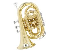 KERREY Professional Palm Trumpet Brass Horn Student Beginner Brass Mini Trumpet Instrument Standard Pocket Trumpet