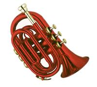 KERREY Red Color Brass Body Cupronickel Valves Pocket Trumpet Tone Bb Brass Instrument Suitable For Beginners Standard Pocket Trumpet