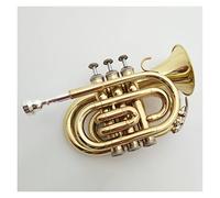 KERREY Student Palm Trumpet B Flat Pocket Trumpet Brass Trumpet Musical Instrument Professional Playing Instrument Standard Pocket Trumpet