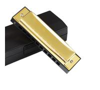 KERREY Students Harmonica C Key 10 Hole Blues Harmonica Suitable For Beginners And Students Professional Harmonica Instrument(Gold)