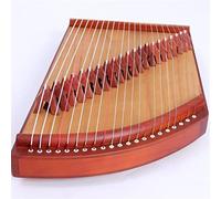 KERREY Wooden Lyre Harp Small Guzheng Portable Fan Small Finger Training Artifact Practice Zither 21-string Mini Musical Instrument Small Portable Practice (Color : Rosewood Color (Zheng Code))