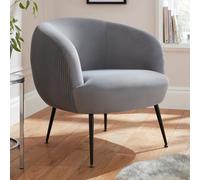 kerrville velvet accent chair with black legs in grey