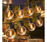 Kerry 30M G40 Mains Powered Outdoor Festoon Lights, 52+2 LED Bulbs (1W)
