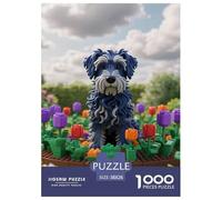 Kerry Blue Terrier 1000 Pieces Jigsaw Puzzles Cute Pets Jigsaw Puzzles for Kids Creative Wall Decoration Gift Game for Boys And Girls Age 14+ ForAdults 38x26cm/1000pcs