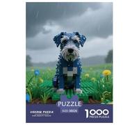 Kerry Blue Terrier 1000 Pieces Jigsaw Puzzles Cute Pets Puzzle for Adults Creative Wall Decoration Gift Game for Boys And Girls Age 14+ ForAdults 38x26cm/1000pcs