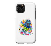 Kerry Blue Terrier Dog Skiing Watercolor Splash Art Case for iPhone 11 Pro
