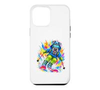 Kerry Blue Terrier Dog Skiing Watercolor Splash Art Case for iPhone 12 Pro Max