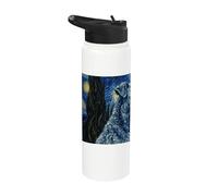 Kerry Blue Terrier Dog Van Gogh Starry Night Stainless Steel Insulated Water Bottle