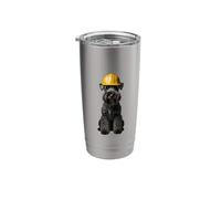 Kerry Blue Terrier Dog Yellow Hard Hat Helmet Worker Crew Stainless Steel Insulated Tumbler