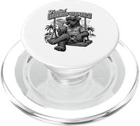 Kerry Blue Terrier drinking ice coffee on a swing funny b&w PopSockets PopGrip for MagSafe