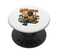 Kerry Blue Terrier drinking ice coffee on a swing funny - PopSockets Adhesive PopGrip