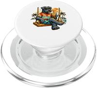 Kerry Blue Terrier drinking ice coffee on a swing - PopSockets PopGrip for MagSafe