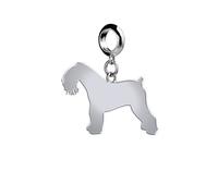 Kerry Blue Terrier Silhouette Silver Charm