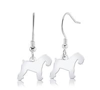 Kerry Blue Terrier Silhouette Silver Earrings
