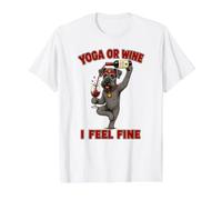 Kerry Blue Terrier Yoga or Wine I Feel Fine - DIGOR Value Graphic T-Shirt, Men, White, M