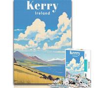 Kerry Ireland Travel Jigsaw Puzzles for Adults 1000 Piece,Toys Educational Games Stress Relieving Suitable for Desktop Decoration 50x75cm
