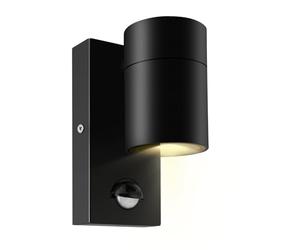 Kerry Outdoor Motion Sensor Wall Lights, Downward Outside Lighting Mains Powered, IP44 Black Stainless Steel Downlight, Exterior PIR Detector Security Fixture for Front Door, Porch, Garden, Patio