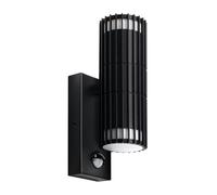 Kerry Outdoor Motion Sensor Wall Lights, Harfa Up Down Outside Lighting Mains Powered, IP44 Black Aluminum Light, Exterior PIR Detector Security Fixture for Front Door, Porch, Garden (Bulb Excl.)