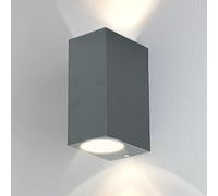 Kerry Outdoor Wall Lights, Outside Wall Light Mains Powered, Up Down External Lighting, IP44 Waterproof Anthracite Modern Rectangle Lamp, GU10 Wall Mounted Garden Lights for Front Door, Proch(No Bulb)