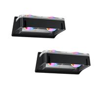 Kerry Solar Lights Outdoor, IP65 Up Down Outside Fence Lighting, Garden Wall Lights Solar Powered Waterproof with 11 Color Modes, External Fence Downlights for Patio, Yard, Deck Decoration - 2 Pack