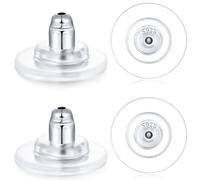 Kerryjewl 2 Pairs Large Earring Backs,925 Sterling Silver Earring Backs Replacements for Diamond Studs,14K Gold Plated Hypoallergenic Secure Earring Backs (12MM Silver)