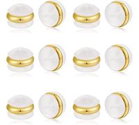 Kerryjewl 50pcs Soft Clear Earring Backs for Studs, Hypoallergenic Silicone, Gold