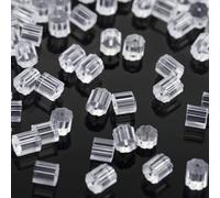 Kerryjewl Silicone Earring Backs, 100 Pcs Soft Clear Plastic Replacement Earrings Hoops