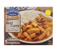 Kershaws Chip Shop Beef Curry with Rice & Chips 460g 460g × 12