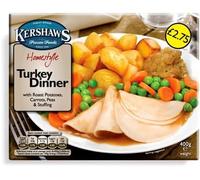 Kershaws Homestyle Turkey Dinner with Roast Potatoes, Carrots, Peas & Stuffing 400g × Pack of 3