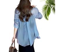 KERTETSL Summer Sunscreen Chiffon Shirt,Sun Protection Chiffon Blouse Lightweight 2024 New Summer Long Sleeve Uv Blocking Shirts,Women's Long Sleeve Sunscreen Shirt (Sky Blue,3XL)