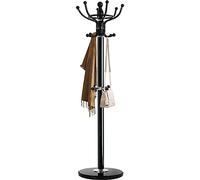 Kertnic Metal Coat Rack Freestanding 16 Hooks, Entry-way Coat Racks Stand with Natural Marble Base Hall Tree, Easy Assembly for Coat Tree Hats Hanger Holder for Purse, Scarf Rack, Jacket (Black)