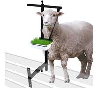 Kerty Adjustable Goat Stand Headpiece, Livestock Milking Stand Head Holder with Removable Feeding Tray, Goat Sheep Stand Accessories Head Fixing Frame for Trimming Shearing